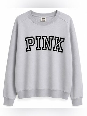 PINK Victoria’s Secret Blue Gray Logo Crewneck Sweatshirt M